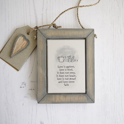 ’Love Is Patient Love Is Kind...’ Picture Gift 5th Wooden Anniversary Gifts