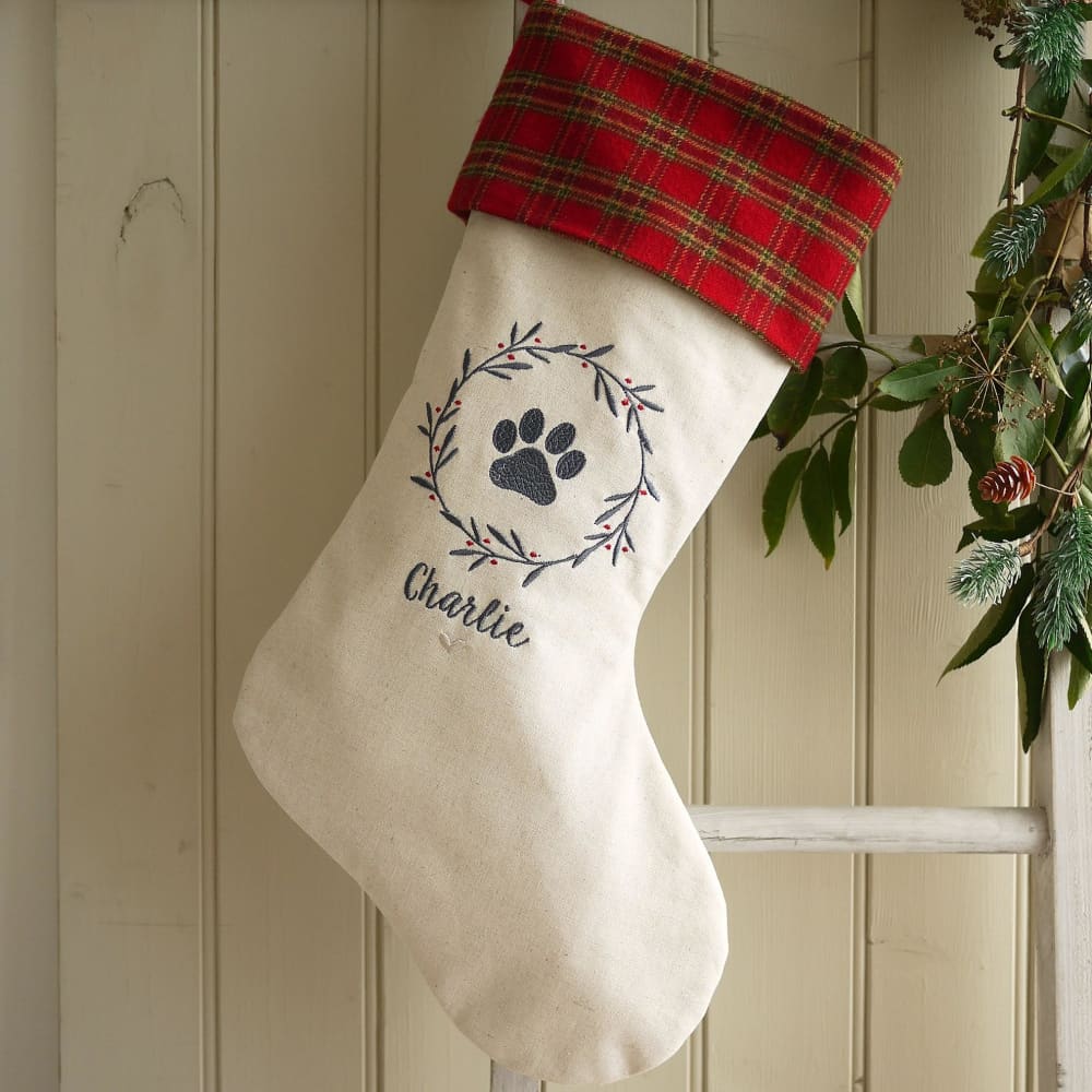 Personalised Dogs Christmas Stocking Personalised Christmas stockings and decorations