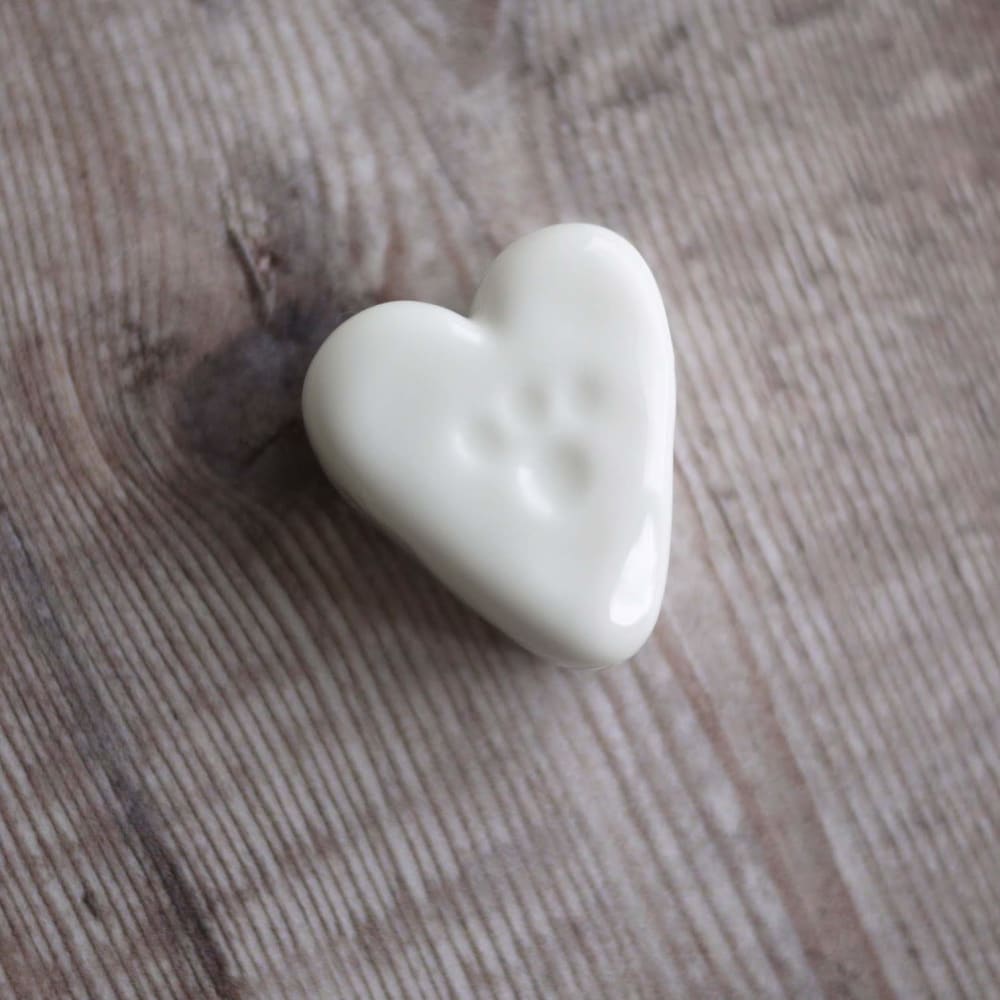 Porcelain Heart Shaped Paw Print Gift