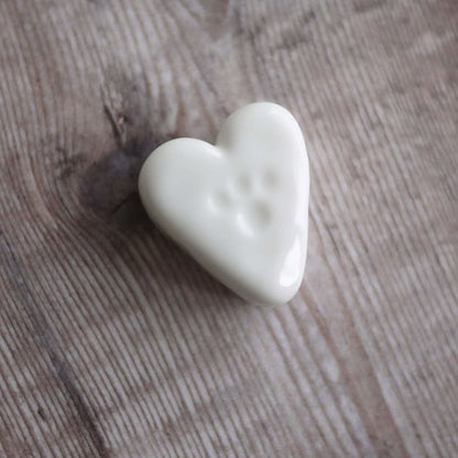 Porcelain Heart Shaped Paw Print Gift With Sympathy & Memorial Gifts