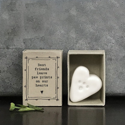 Porcelain Heart Shaped Paw Print Gift