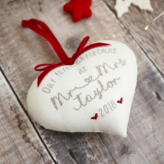 Personalised 1st Christmas Married Gift Heart