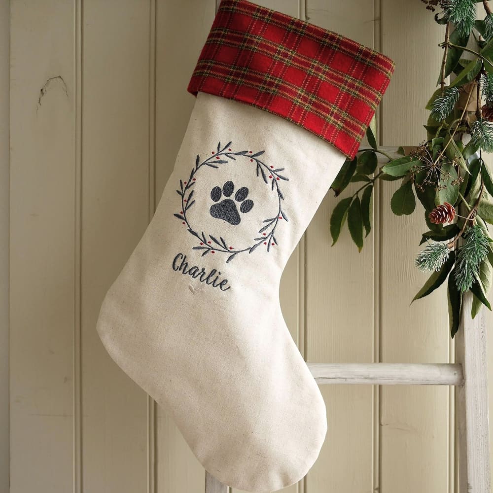 Personalised Dogs Christmas Stocking Personalised Christmas stockings and decorations