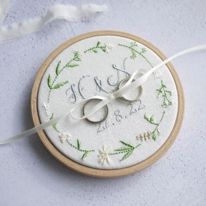 Wildflower Wedding Ring Holder Personalised Wedding Ring Pillows and Holders